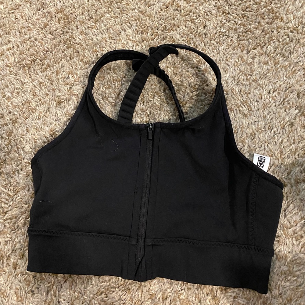 Black Athleta Sports Bra Zip Up